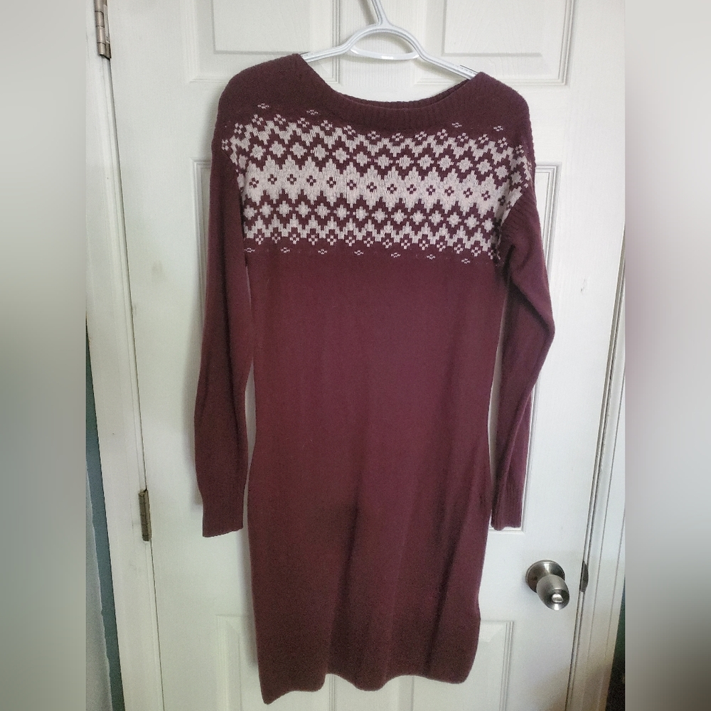 Sherpa wool sweater dress